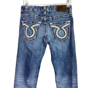 Big Star Union Regular Straight Men 29R Midrise Jeans Cotton Stretch Buckle Blue